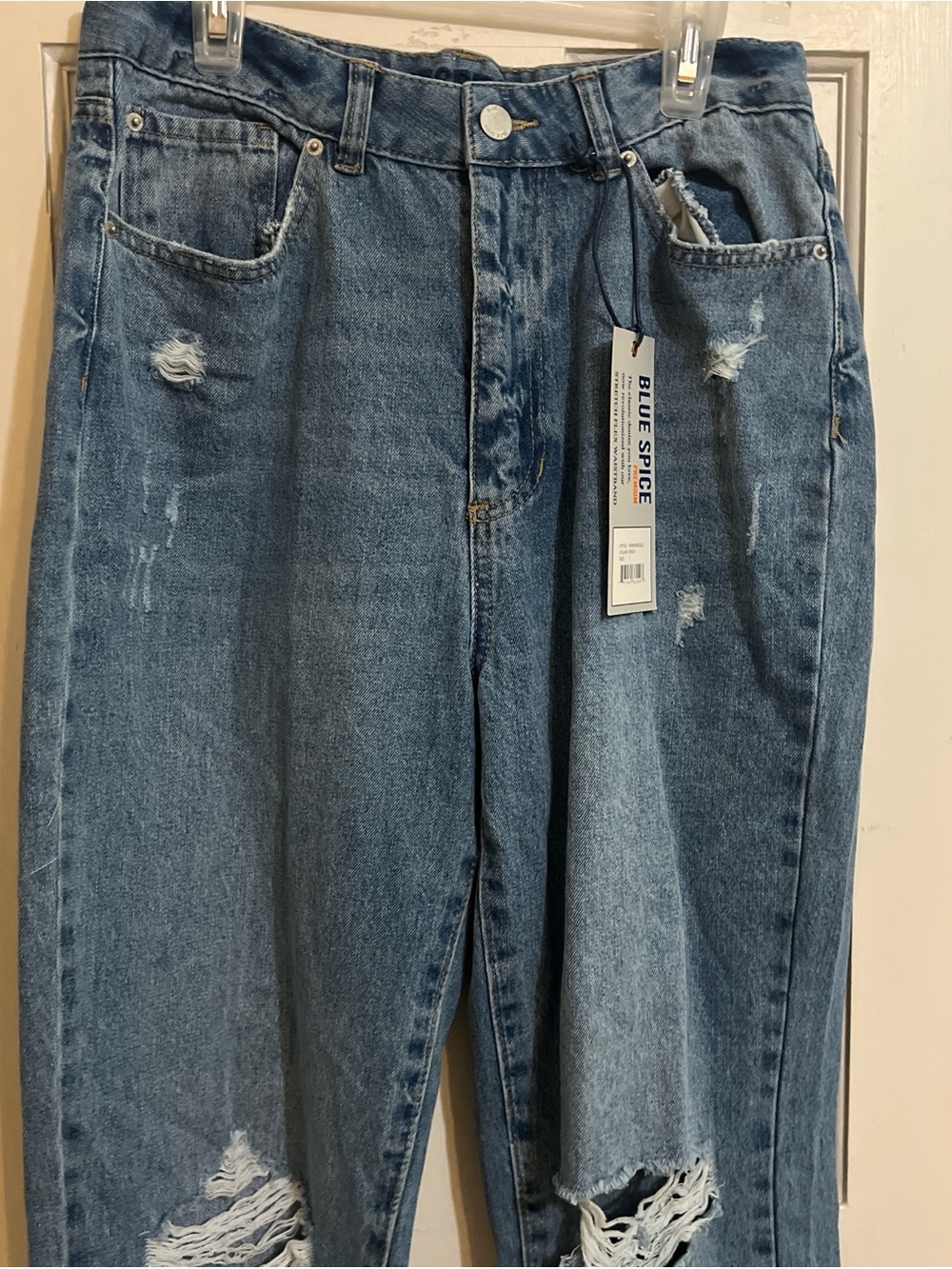 Blue Spice Distressed Blue Denim Jeans